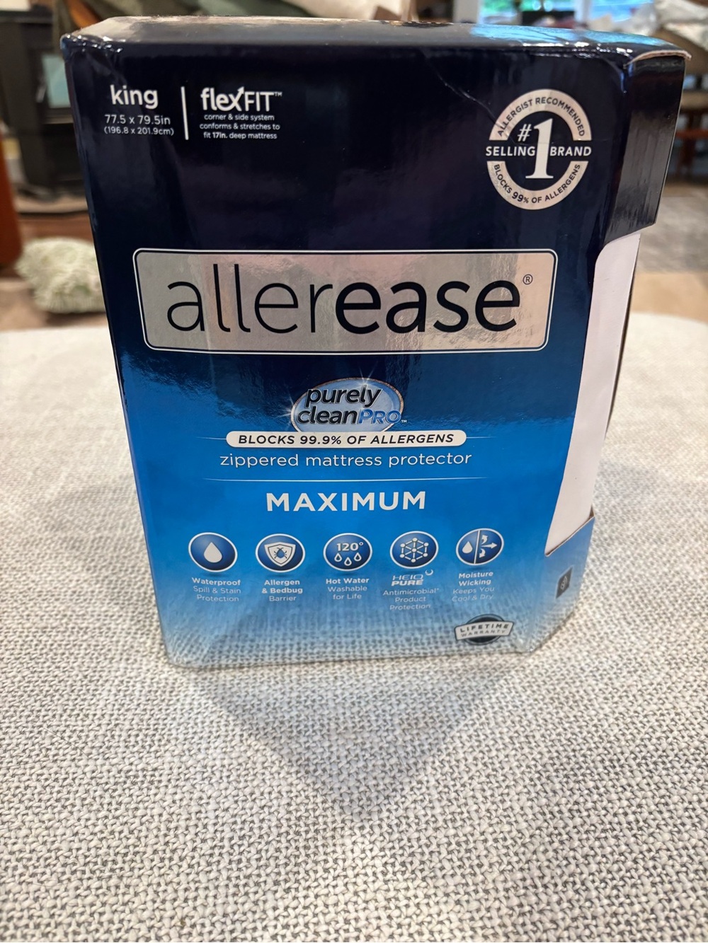Unopened King Size Allerease Maximum Zippered Mattress Protector